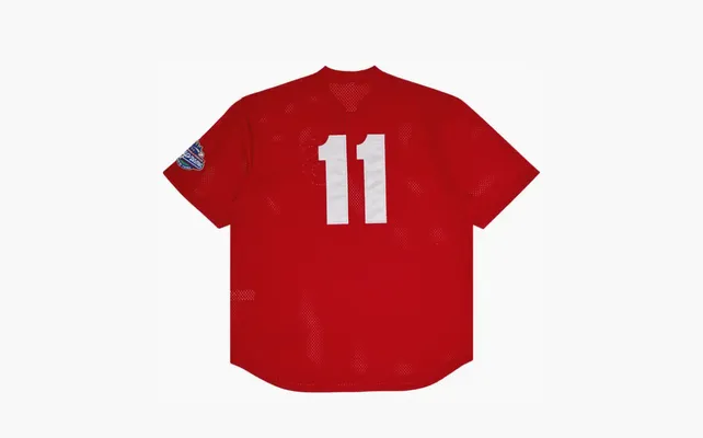 Одежда Supreme S Logo Baseball Henley «Red» krasnye 