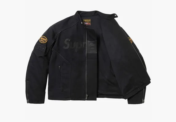 Одежда Supreme x Vanson Leathers x Cordura Cotton Jacket «Black» черный