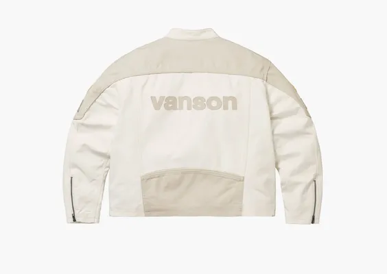 Одежда Supreme x Vanson Leathers x Cordura Cotton Jacket «White» белый