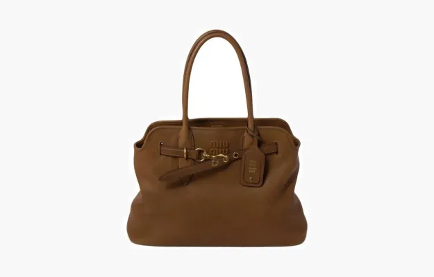 Сумки Miu Miu Aventure Nappa Leather Bag Handbag «Oak» коричневый