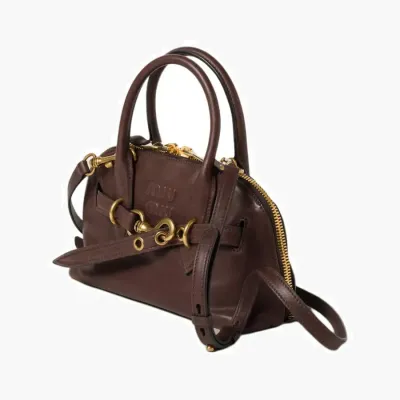 Сумки Miu Miu Aventure Nappa Leather Handbag «Brown» коричневый