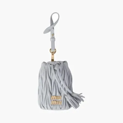Сумки Miu Miu Matelassé Nappa Leather Micro Bag «Cornflower» lightBlue