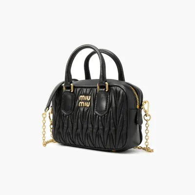 Сумки Miu Miu Matelasse nappa with top handle «Black» черный