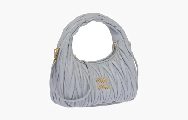 Сумки Miu Miu Wander Matelassé Bag «Cornflower» серый