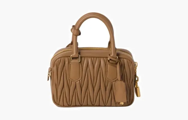 Сумки Miu Miu Arcadie Matelassé Nappa Leather Bag «Caramel» коричневый