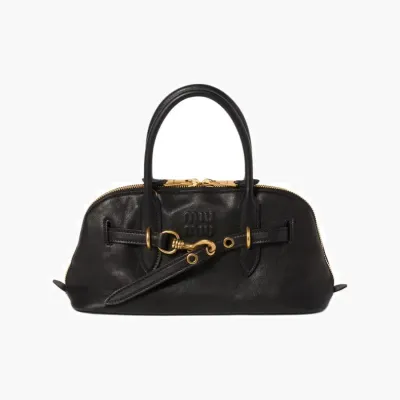 Сумки Miu Miu Aventure Leather Handbag «Black» черный