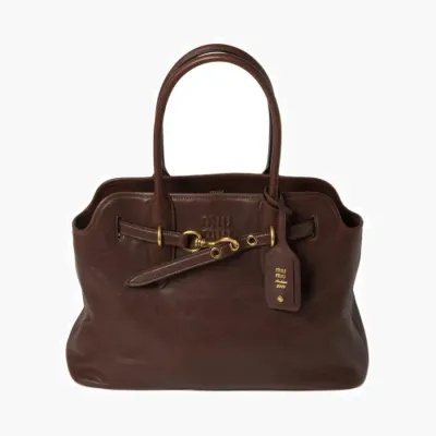 Сумки Miu Miu Aventure nappa leather bag «Briarwood» коричневый