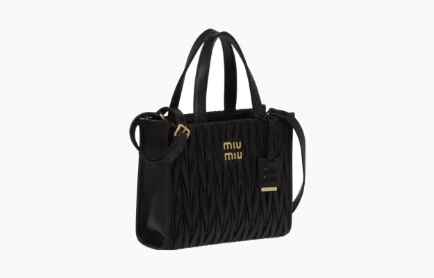 Сумки Miu Miu Materasse Quilted Nappa Leather Tote Bag «Black» черный