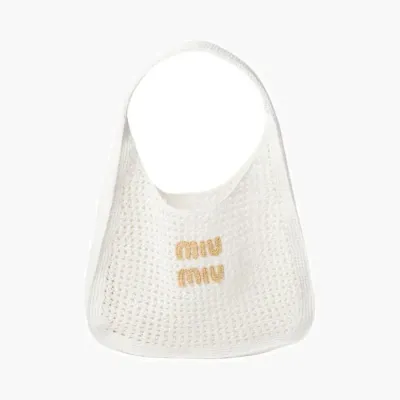 Сумки Miu Miu Woven fabric hobo bag «White» белый