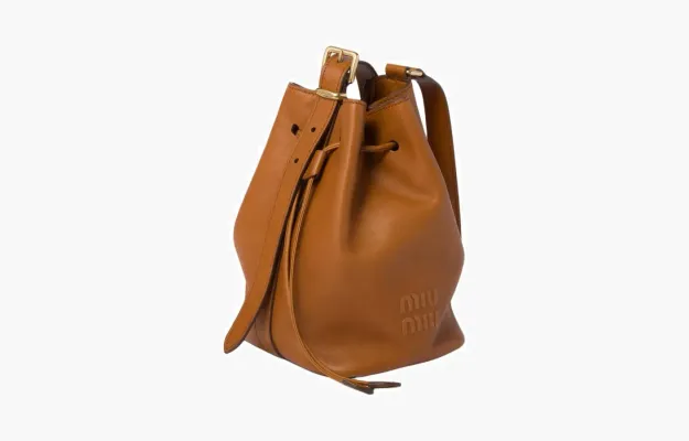 Сумки Miu Miu Leather Bucket Bag «Cognac» коричневый