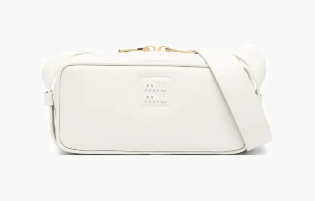 Сумки Miu Miu Logo-plated leather shoulder bag «White» белый