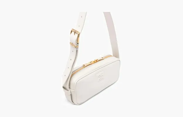 Сумки Miu Miu Logo-plated leather shoulder bag «White» белый