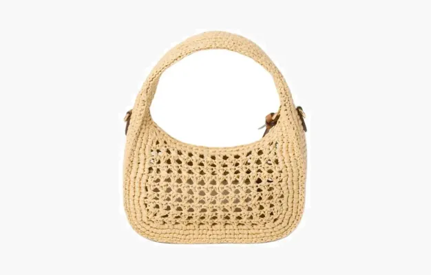 Сумки Miu Miu Wander woven fabric hobo bag «Beige/Cognac» бежевый