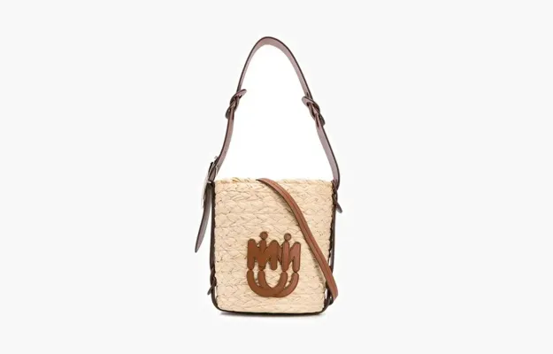 Сумки Miu Miu Shoulder Bag «Straw Woven» бежевый