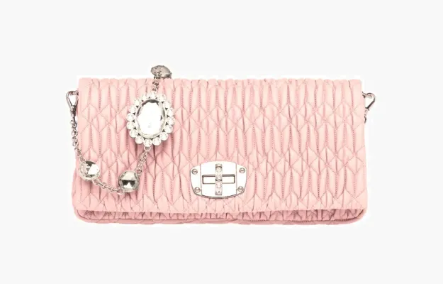 Сумки Miu Miu Twisted Lock Shoulder Bag «Opale» розовый