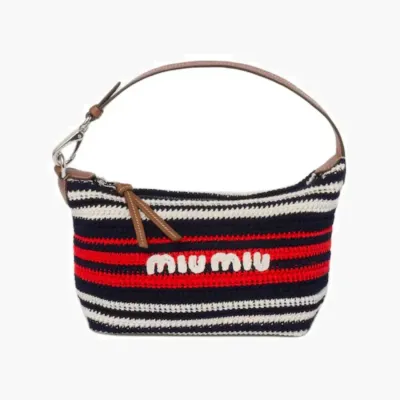 Сумки Miu Miu Knitted Micro Bag With Logo черный