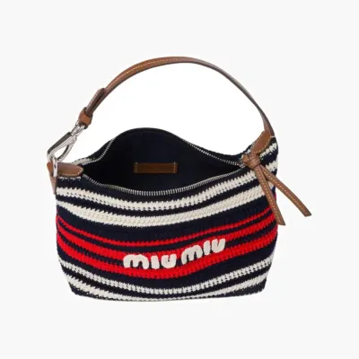 Сумки Miu Miu Knitted Micro Bag With Logo черный