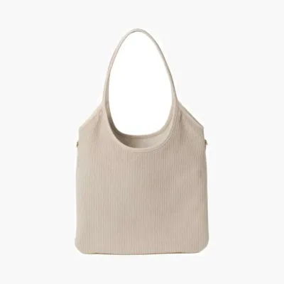 Сумки Miu Miu Ivy Corduroy Shopping Bag «Chalk» бежевый