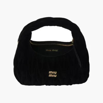 Сумки Miu Miu Wonder Matelasse Velvet Shoulder Bag «Black» черный